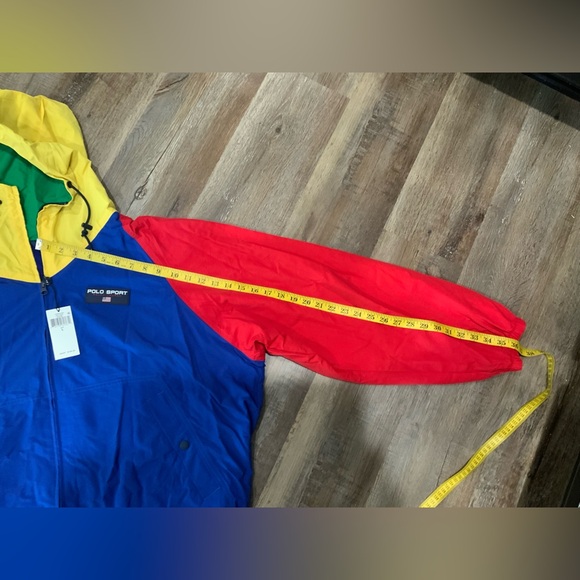 New POLO SPORT Ralph Lauren Colorblock Hooded Windbreaker Jacket Mens Size L - Picture 10 of 13